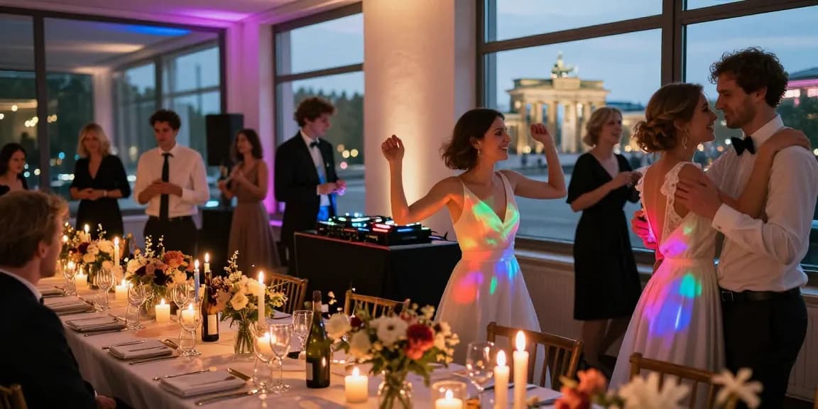 DJ für Hochzeiten in Berlin sorgt für unvergessliche Stimmung auf der Tanzfläche bei einer romantischen Hochzeitsfeier.