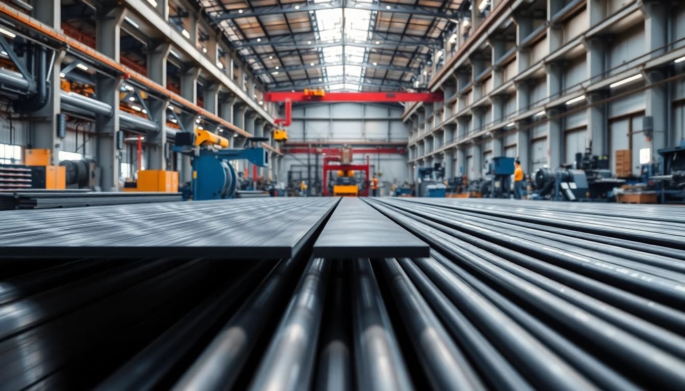Showcasing a metal manufacturer Edmonton with advanced machinery and quality materials in sharp focus.