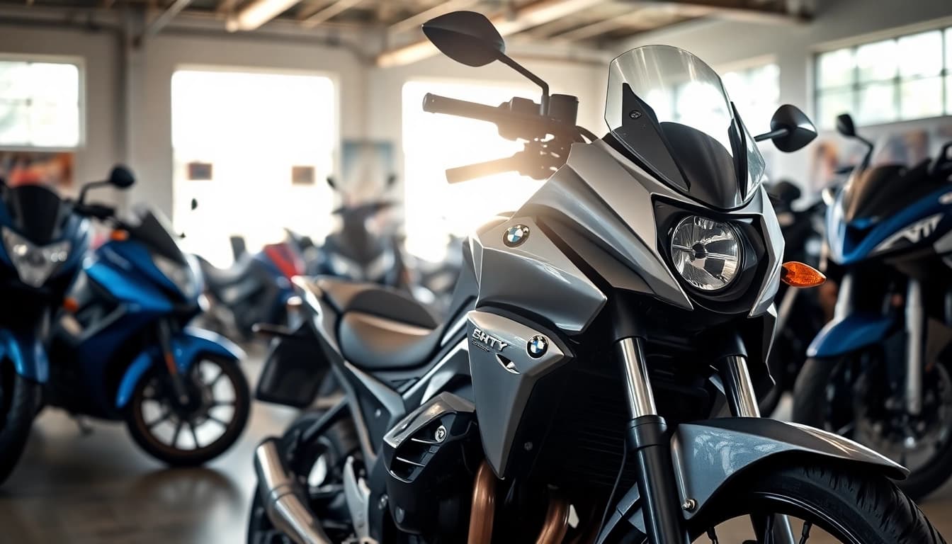 Gebrauchte Motorräder kaufen in einem einladenden Motorradsalon mit einer Vielzahl von Angeboten.