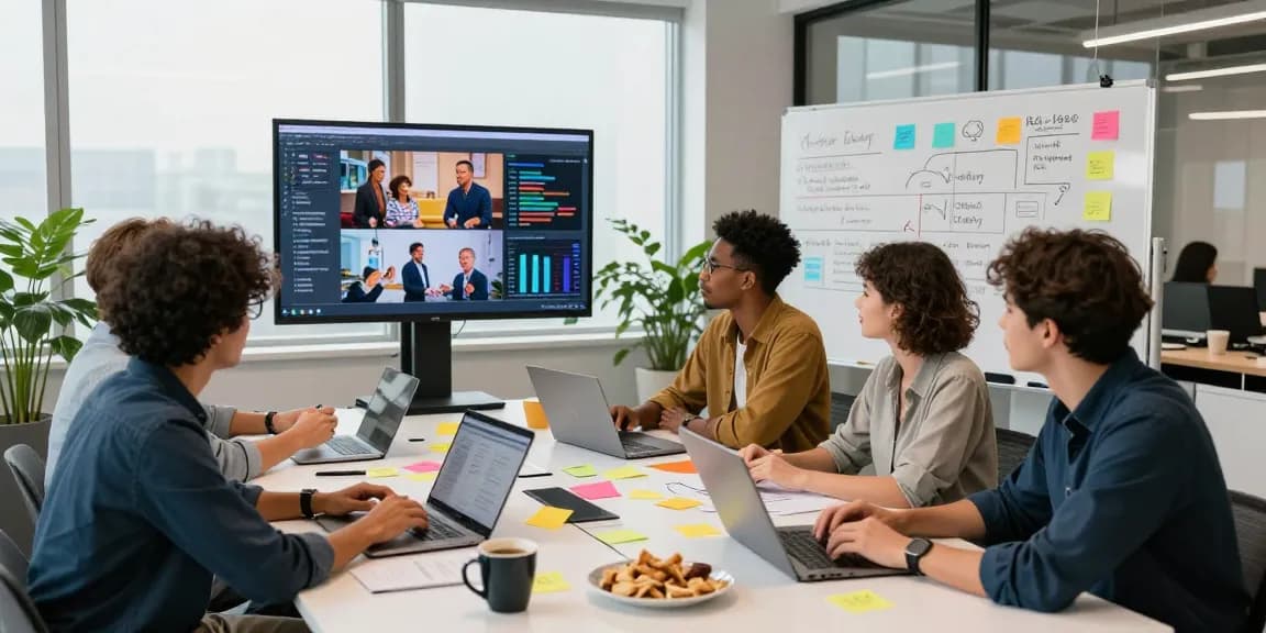 Dynamic teamwork in a modern advertising agency Malaysia, showcasing collaboration and creativity.