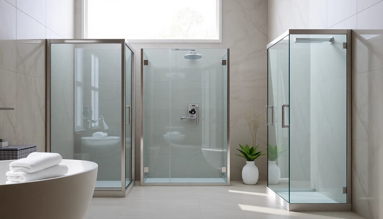 Show beautiful shower doors uk in a luxurious bathroom designed with modern aesthetics.