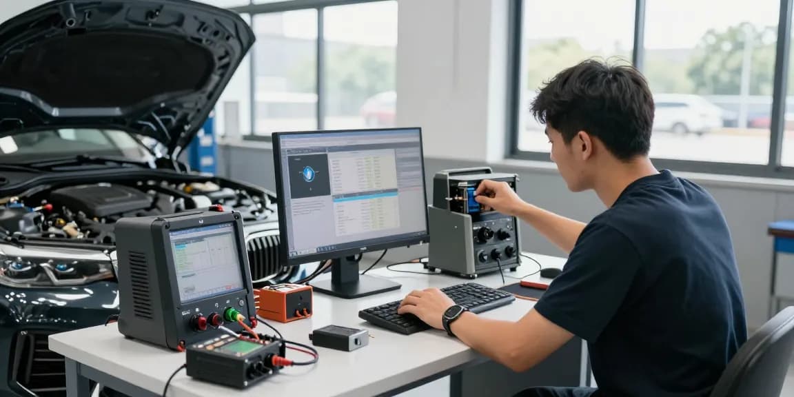 Chiptuning Hannover: Experten bei ECU Boost Service in professioneller Werkstatt.