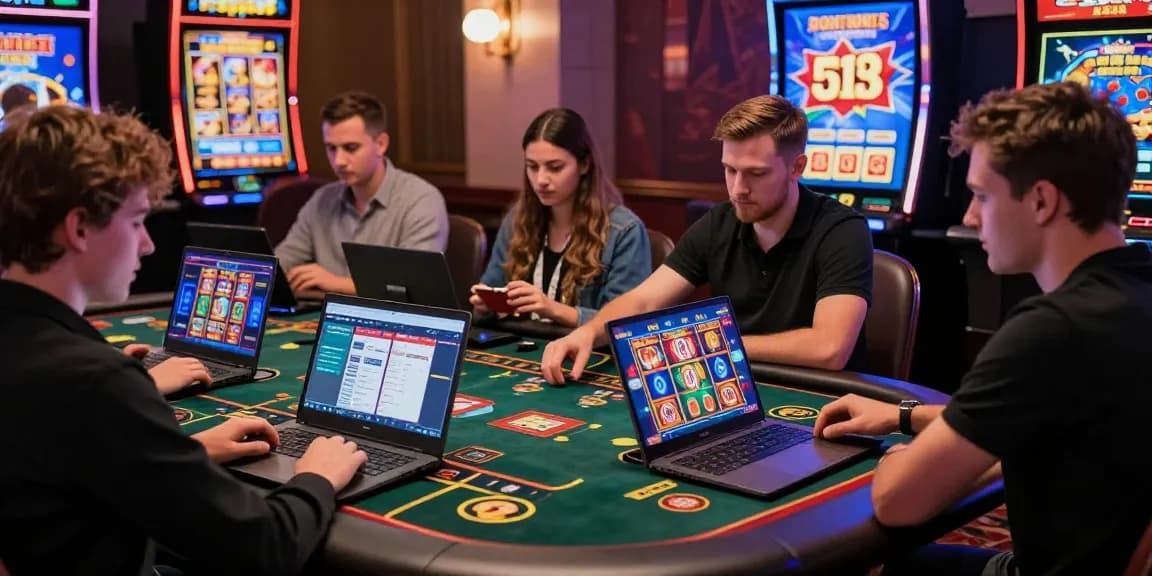 Engaging atmosphere of online European casinos with players enjoying diverse games.