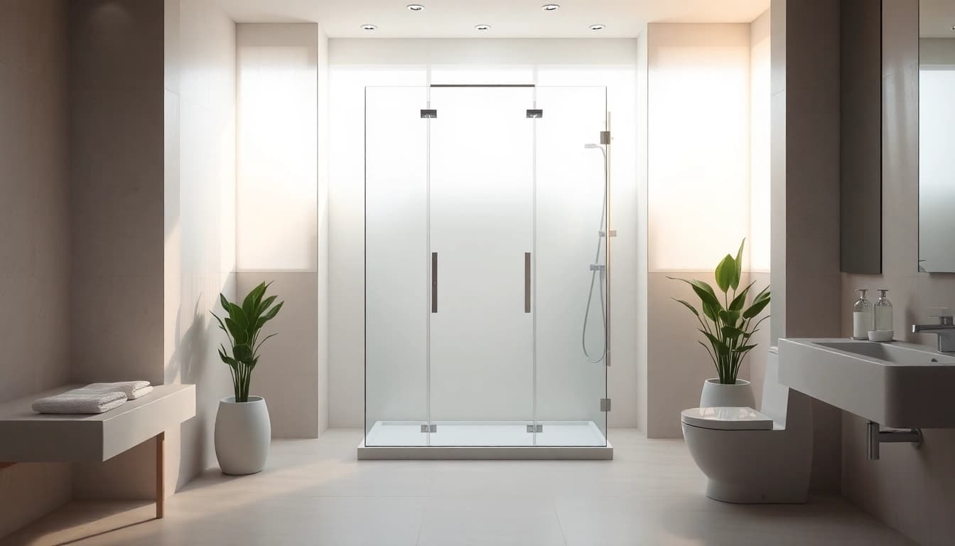 Transform your bathroom with elegant showers au featuring a modern design and soothing natural light.