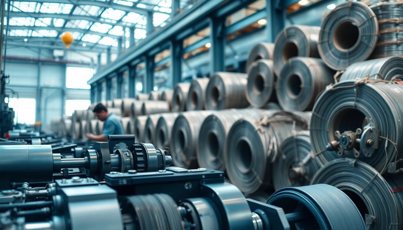 Wire Manufacturer crafting precision wires with skilled labor in a modern facility