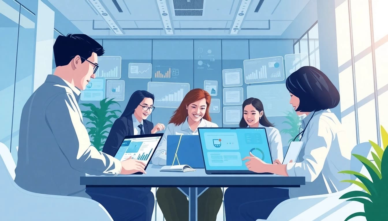 在现代办公环境中协同工作的专业人士使用 WPS 下载提升生产力。