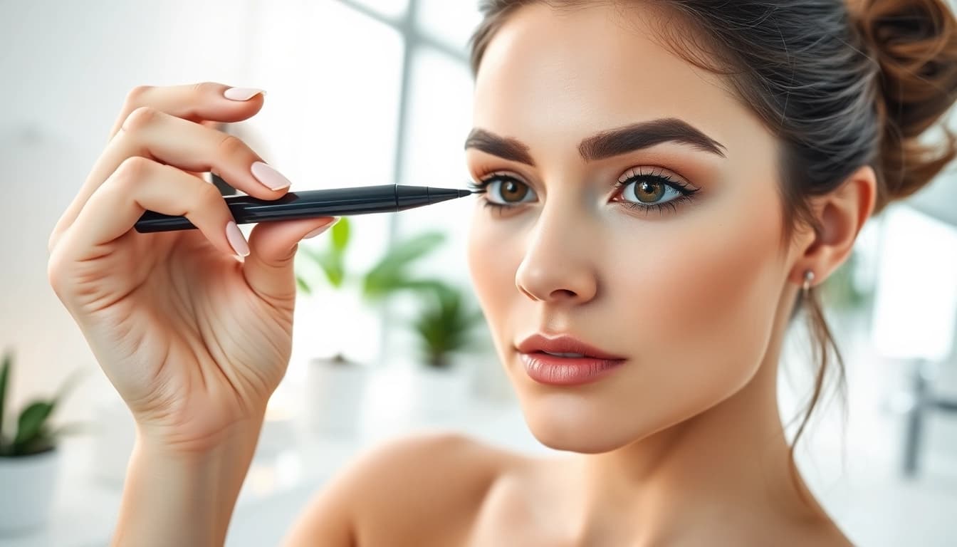 Enhance your look with a precise application of the eyebrow pen for flawless brows.