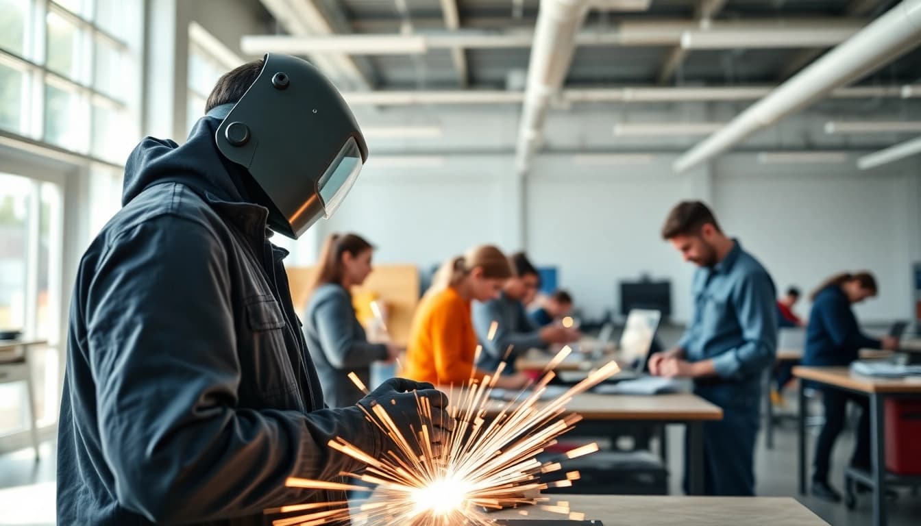 Training in a Trade School Tennessee, showcasing dedicated students honing technical skills.