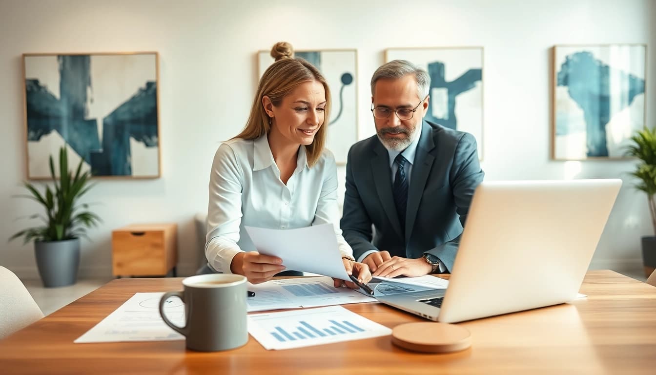 Connect with a financial advisor Newport news va in a modern office, fostering a professional relationship.