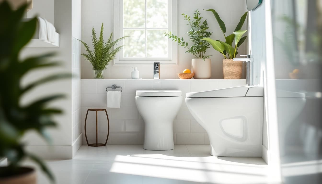 Scopri il bidet elegante con design moderno in un ambiente bagno luminoso.