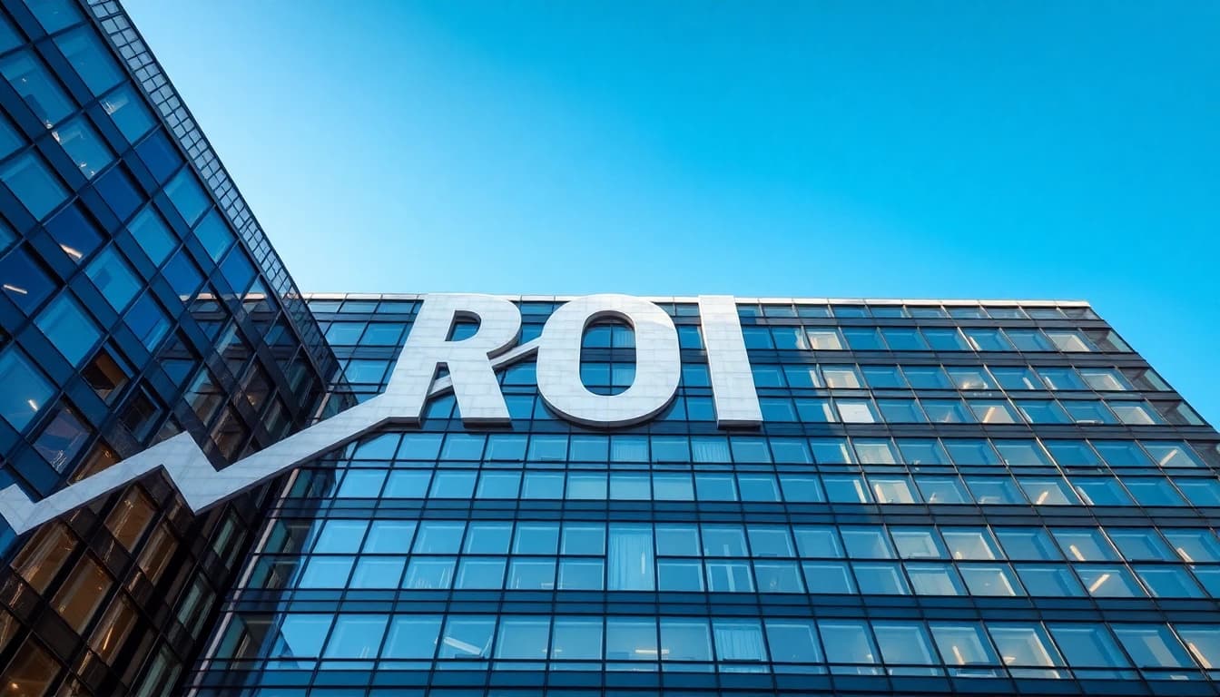 Analyse du retour sur investissement immobilier dans un immeuble moderne illustré.
