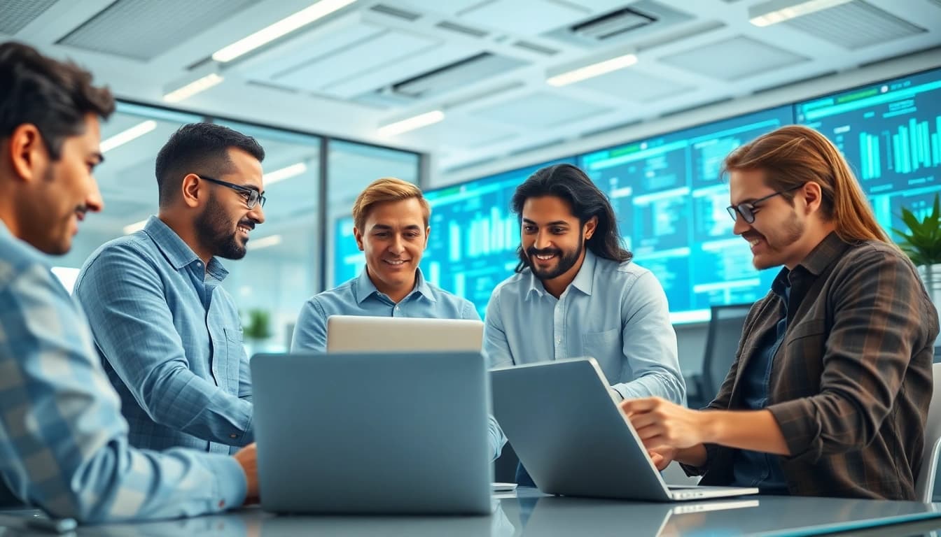 Enhance productivity with innovative AI Software solutions showcased in a collaborative workspace.