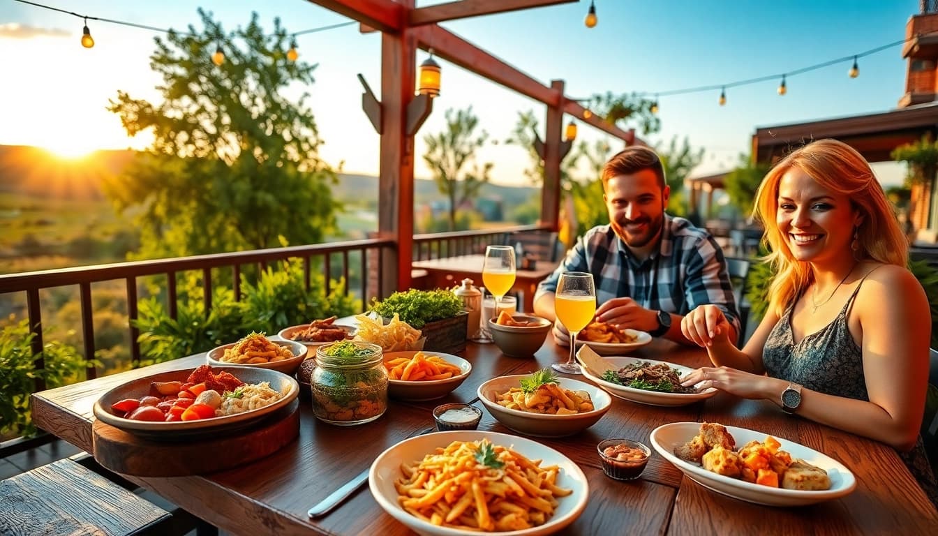 Enjoying delicious meals at Clarksburg ca restaurants in a welcoming outdoor setting.