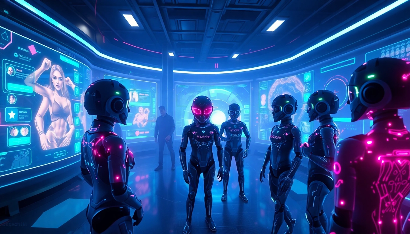 Engaging scene of character AI NSFW in a vibrant digital landscape with customizable avatars.