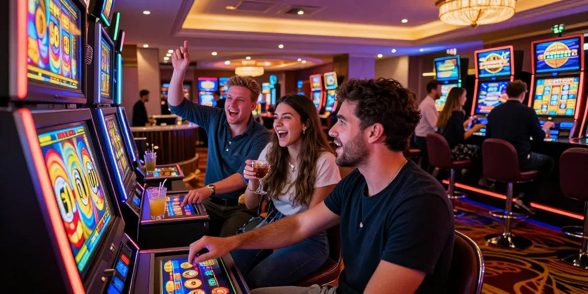 Exciting gaming scene showcasing a slot bonus purchase in a vibrant casino atmosphere with players engaged.