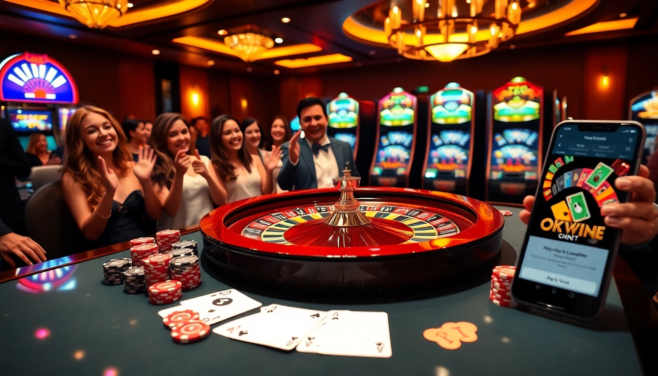 Engaging roulette wheel scene from https://okwin68.net/ showcasing vibrant casino excitement and luxury.