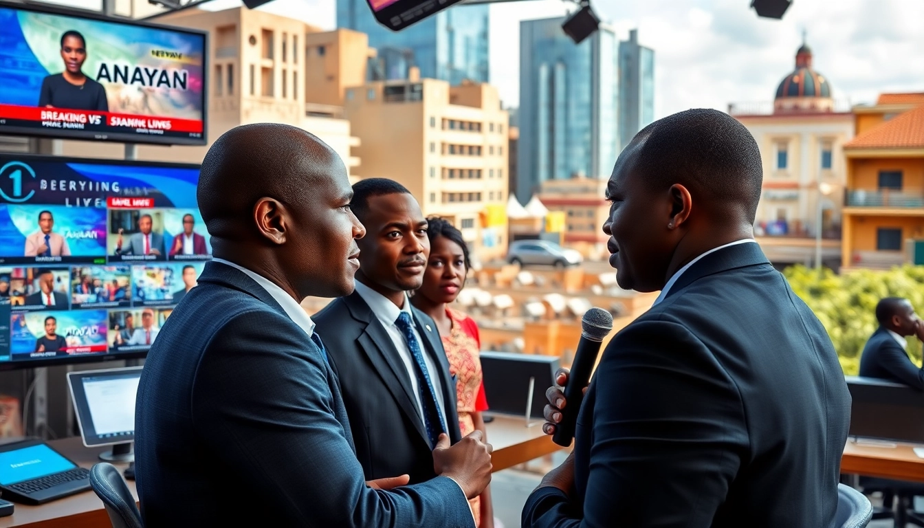 Engaged reporters covering Kenya News Today amidst a dynamic cityscape.