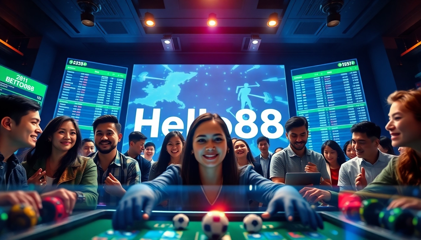 Hello88 online betting community with interactive gaming elements and a modern digital interface.
