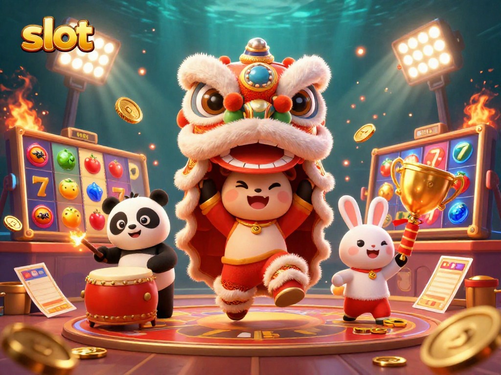 Slot menambah keseruan dengan kostum tarian singa, panda, dan kelinci di kasino