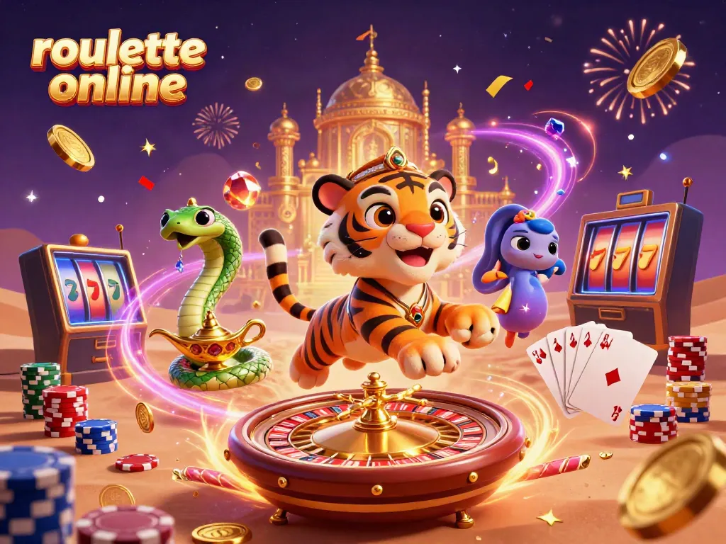 Experience excitement playing roullete online with a magical, vibrant casino scene.