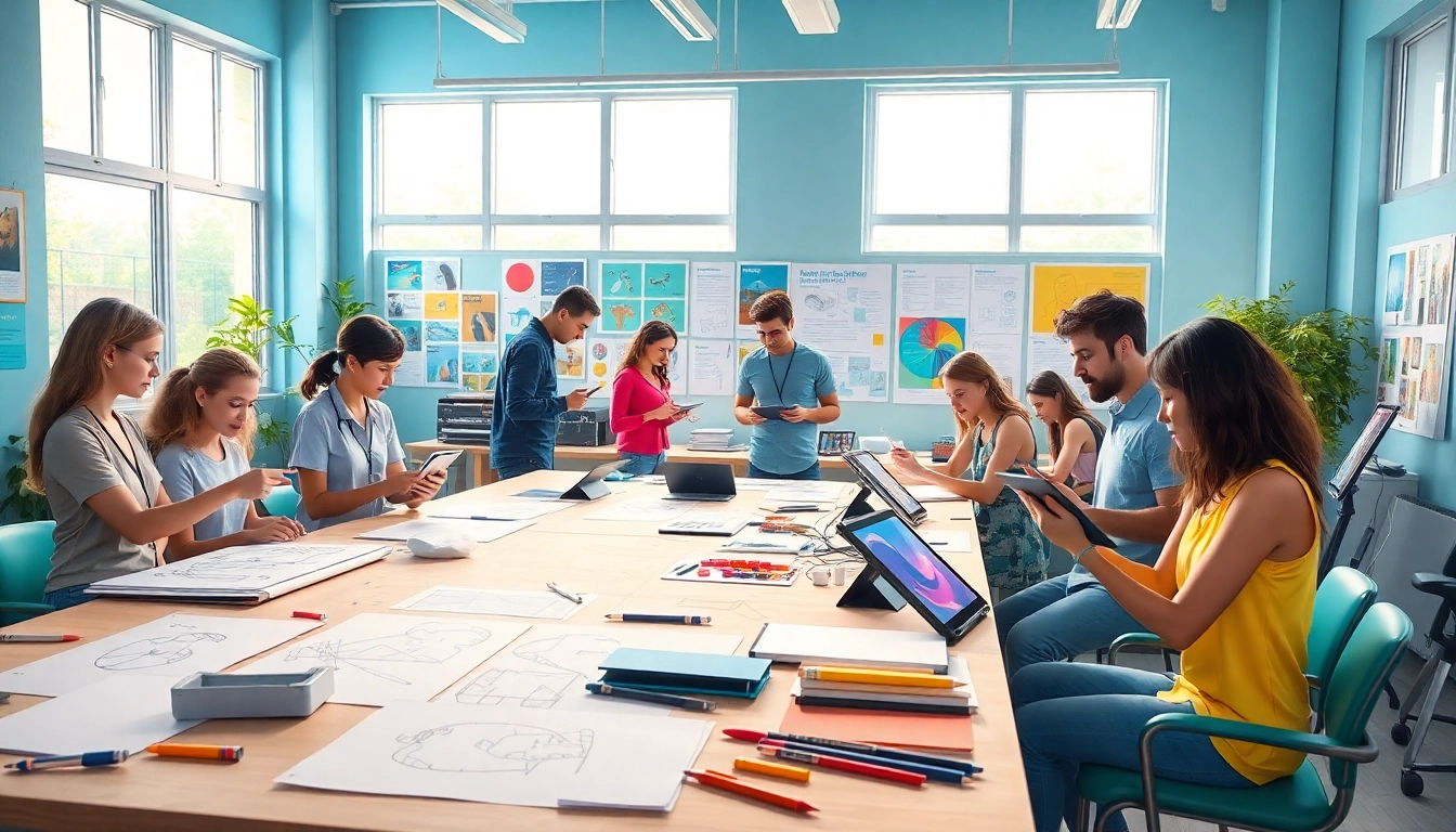 Animationsstudio creating dynamic animations in a lively, collaborative workspace.