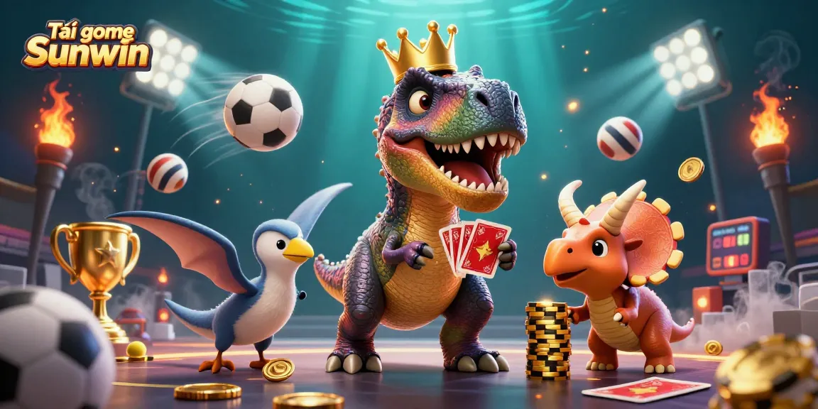 Play Tải game Sunwin with engaging characters and vibrant casino elements in this lively illustration.