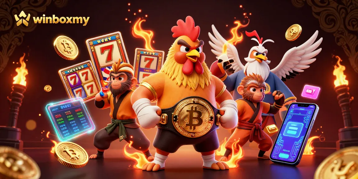 winboxmy features a vibrant casino scene with dynamic characters and engaging gaming elements