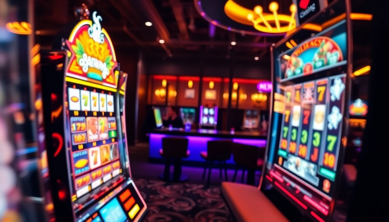 Menampilkan tema luxury333 dengan mesin slot elegan dan suasana mewah di kasino.