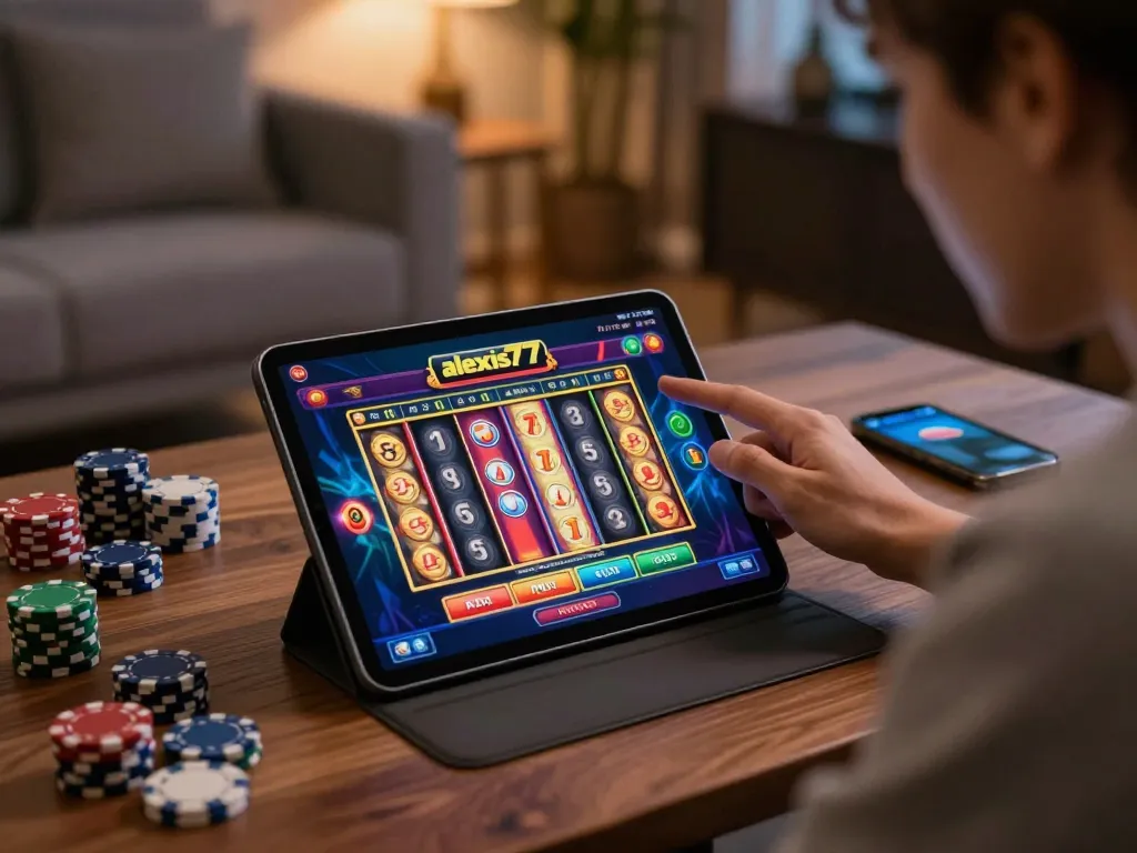 Play slots on the alexis77 app in a cozy home setting with dynamic gameplay elements