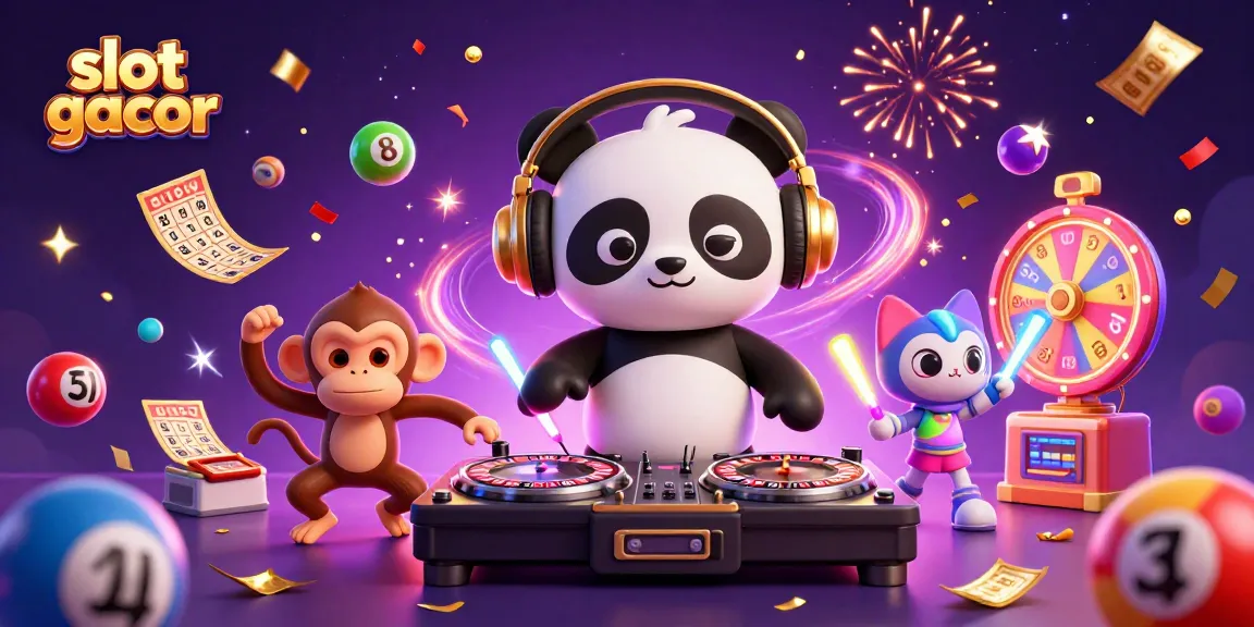 Experience thrilling slot gacor action with a DJ panda, dancing monkey, and glow-stick kitten.