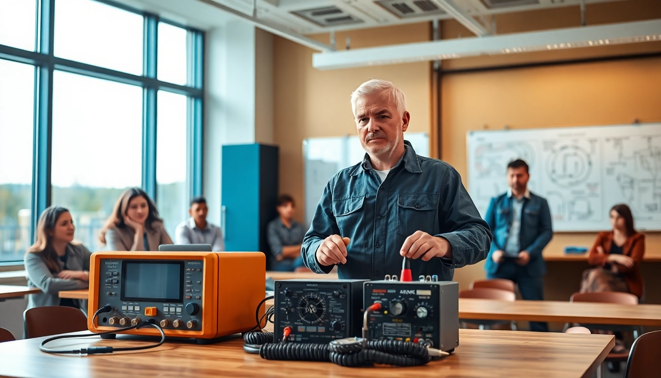 Engaging low voltage training session with participants learning from a professional instructor.