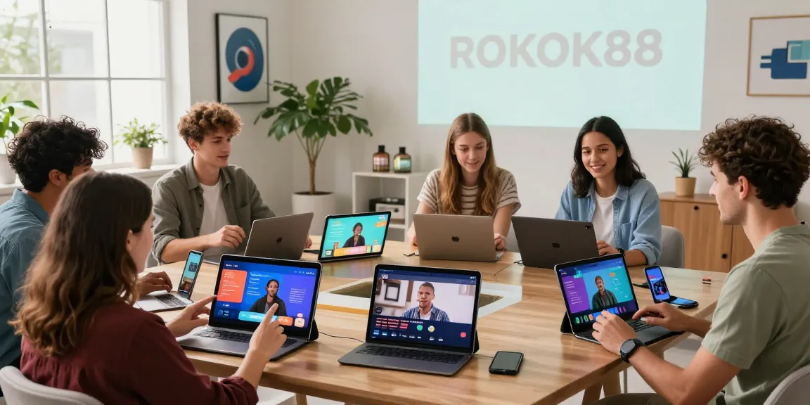 Engaging users exploring the ROKOK88 platform's episodes in a modern digital space.