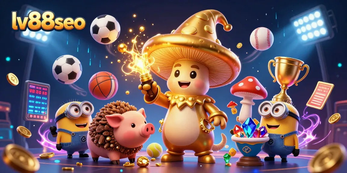 Join the action-packed lv88seo casino scene with magical elements turning games to gold and vibrant sports energy.