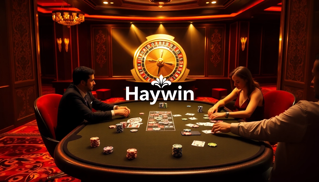Engage with Haywin's vibrant casino scene featuring poker action and luxurious atmosphere.