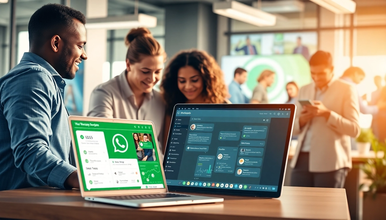 Enhance customer communication with whatsapp business api showcased in a collaborative workspace.