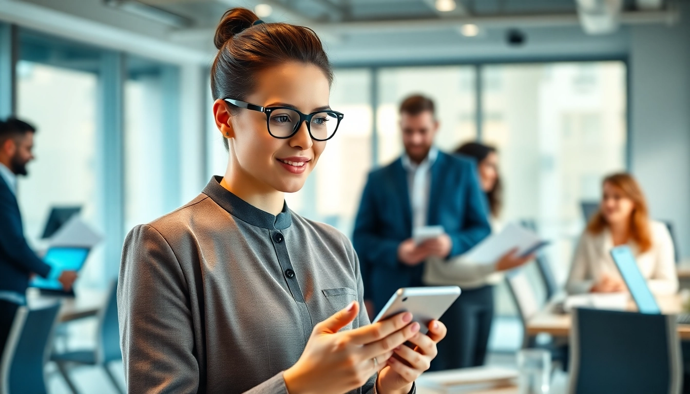 Enhance employee productivity with an engaging enterprise assistant in a collaborative office.
