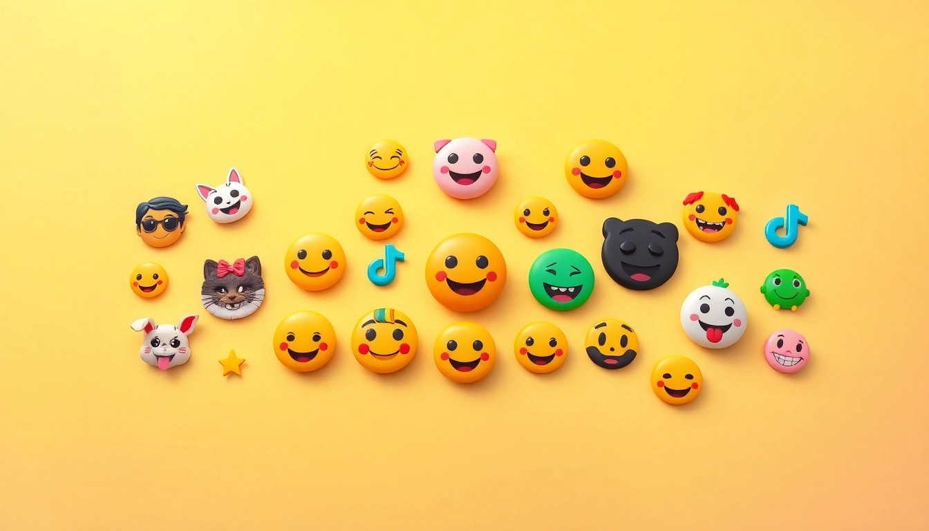 Engaging collage of tiktok emojis showcasing their vibrant designs and playful expressions.