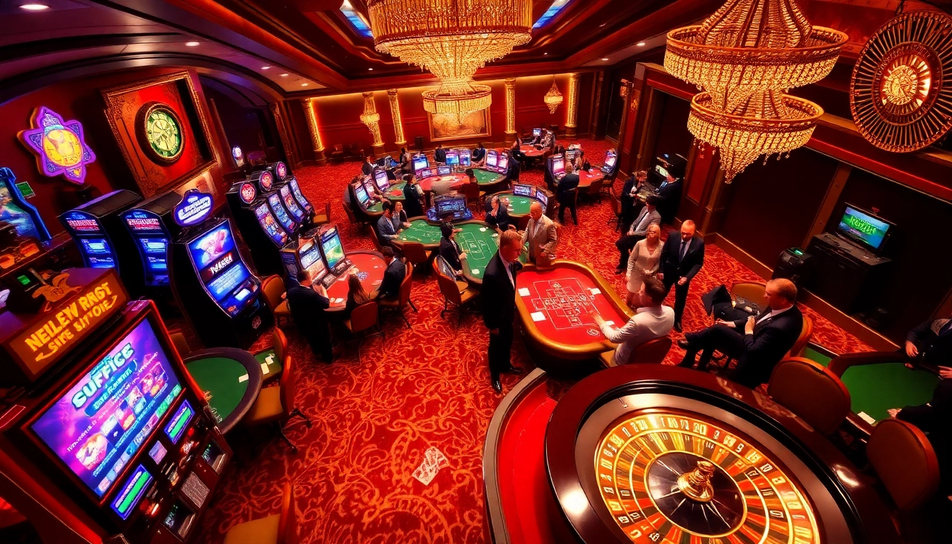 Gameplay excitant au meilleur casino en ligne avec des jetons de poker et des machines à sous vibrantes.
