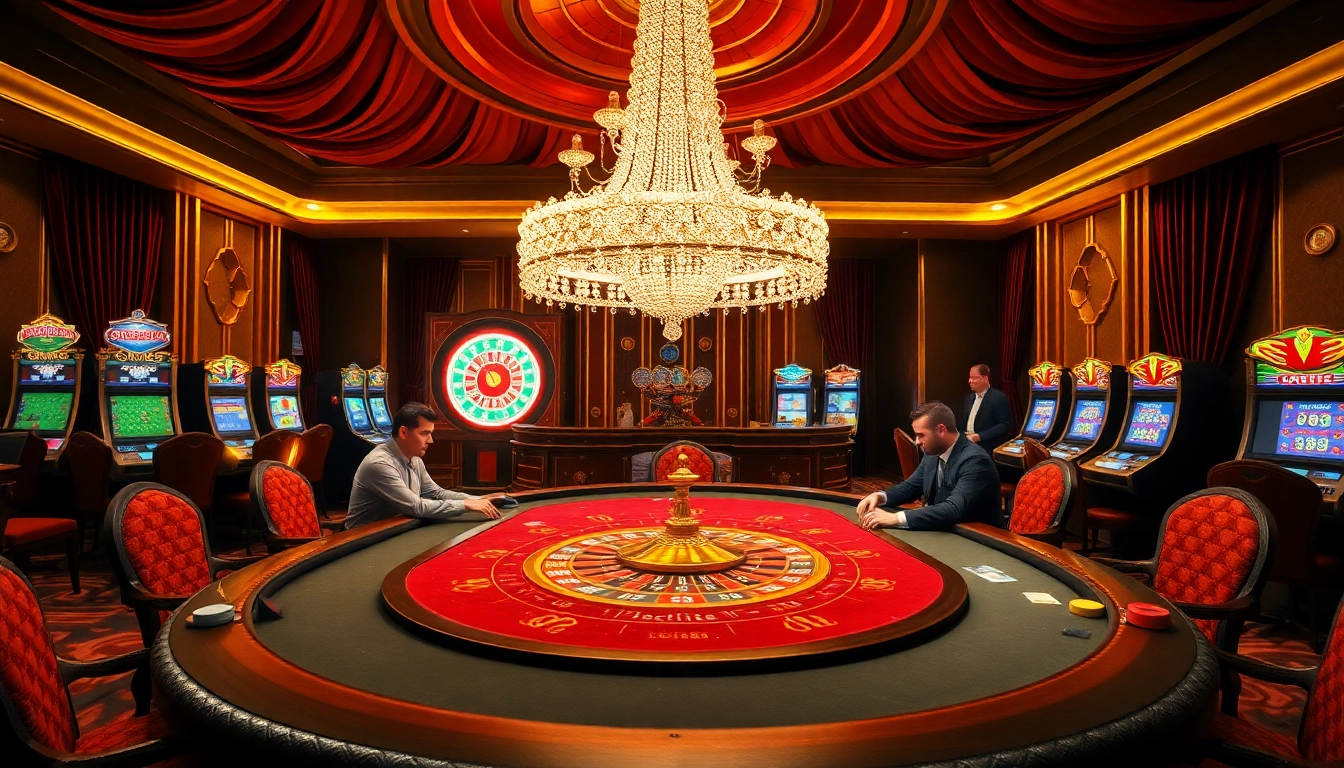 Experience the thrill of Luck88 casino gaming at a stunning poker table with vibrant colors and luxurious decor.