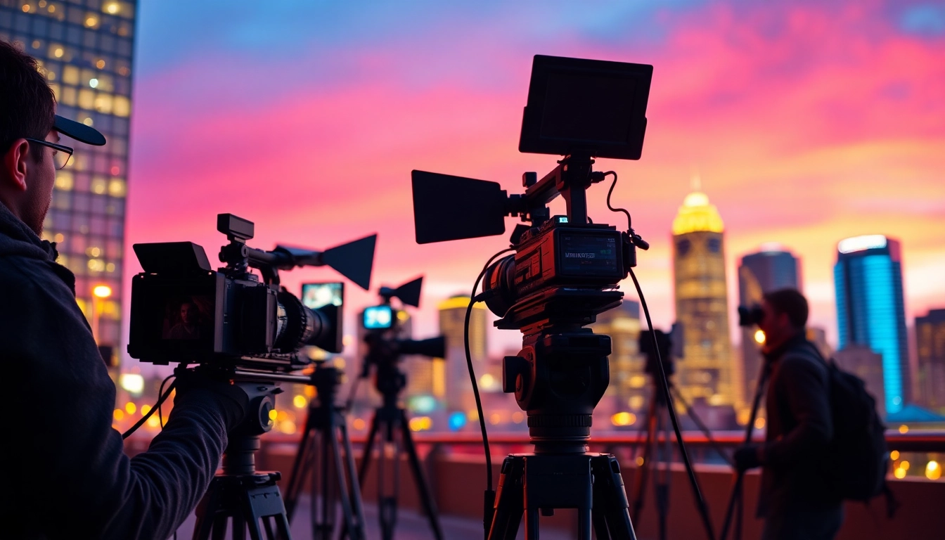 Showcasing hardworking edmonton production companies during a vibrant city shoot.