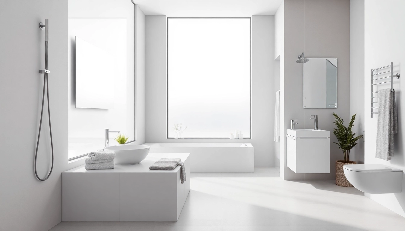 Sonni sanitär GmbH zeigt hochwertige Badezimmerprodukte in einem modernen Badezimmerdesign.