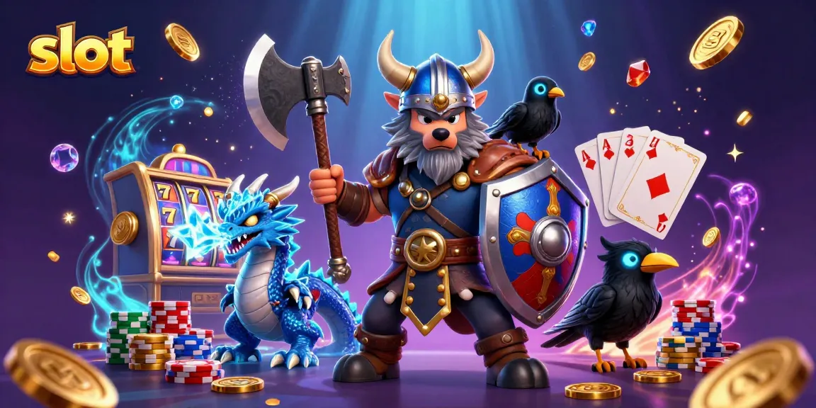 Engage in exhilarating slot gameplay with a Viking warrior, dragon, and magical elements.