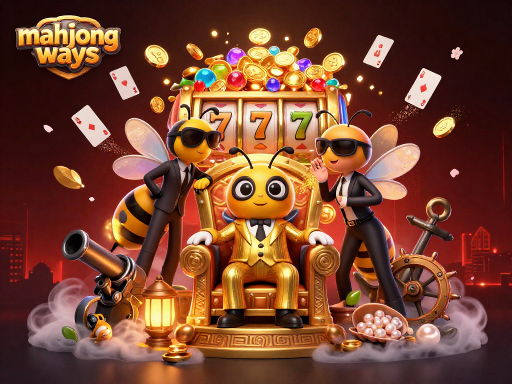 Mainkan mahjong ways pada slot gacor dengan jackpot x5000 dalam ilustrasi kasino yang penuh warna.