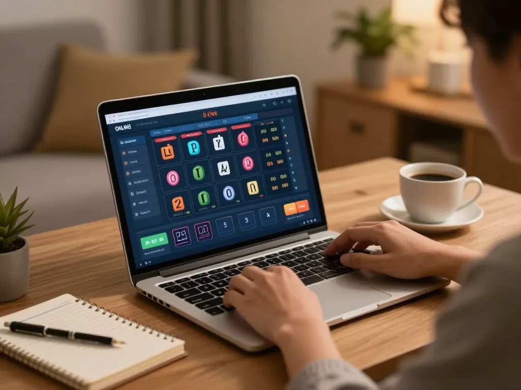 Lô đề online gameplay on a laptop showing betting options and strategy notes in a cozy home setup