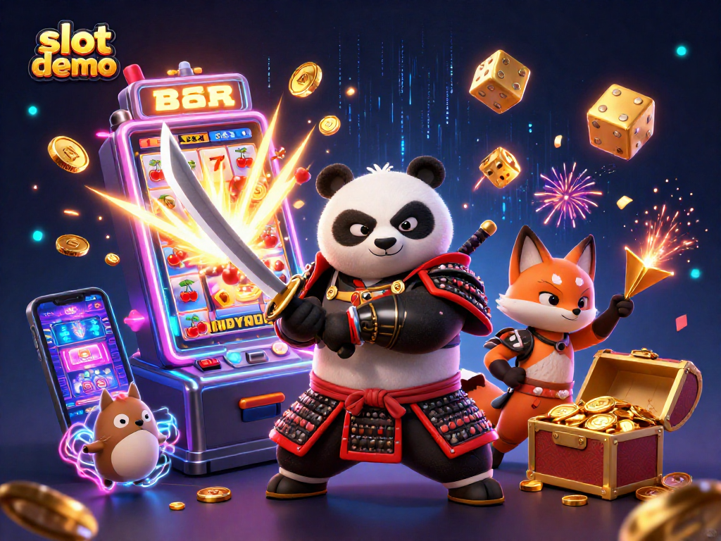 Bergembira bermain slot demo di GWP168 dengan panda samurai dan rubah ninja, meraih jackpot.