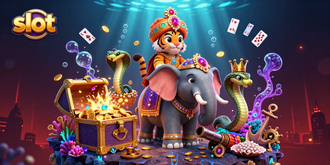 Slot permainan kasino yang mengasyikkan dengan simbol dan jackpot yang menonjol.