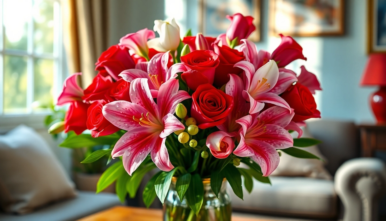 Beautiful arrangement of valentines flowers in a vintage vase showcasing rich colors and textures.