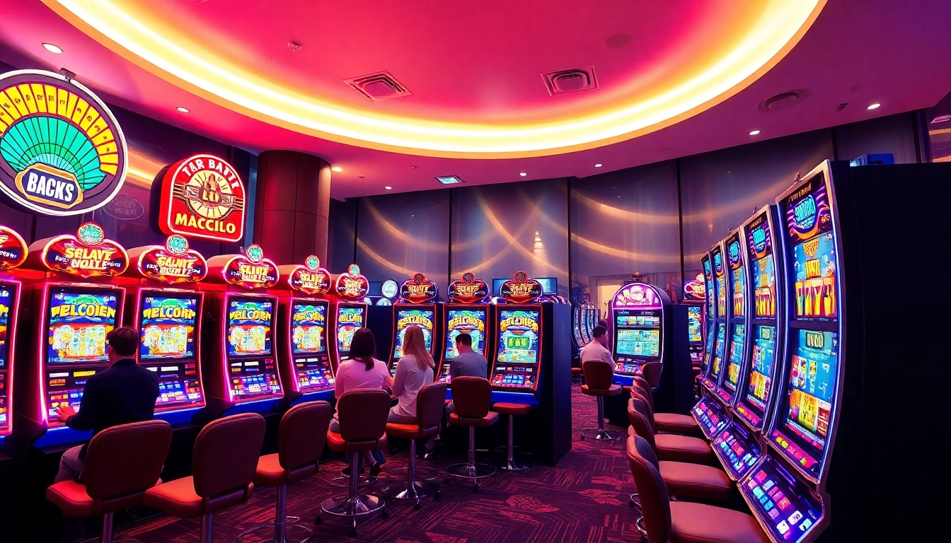 Menangkan dengan slot depo 1k dalam suasana kasino modern yang cerah dan mengundang.