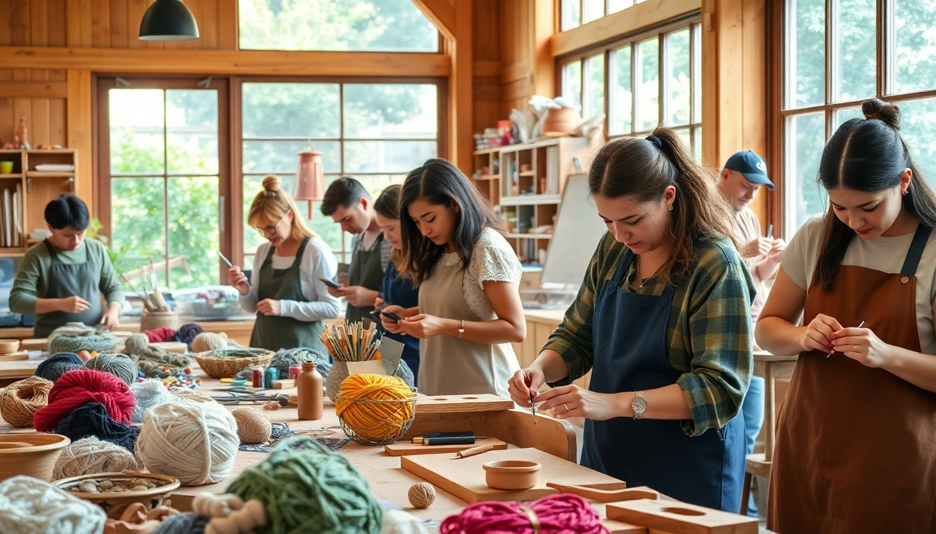 Engaging professionals in craft training programs showcasing creativity and collaboration in a workshop.