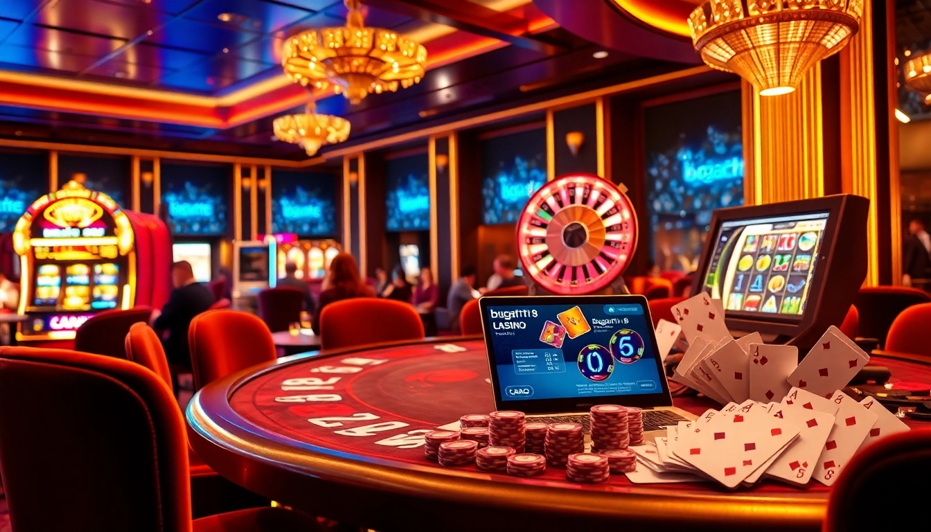 Experience the thrill of Bugatti8 casino gaming with vibrant slot machines and engaging poker tables.